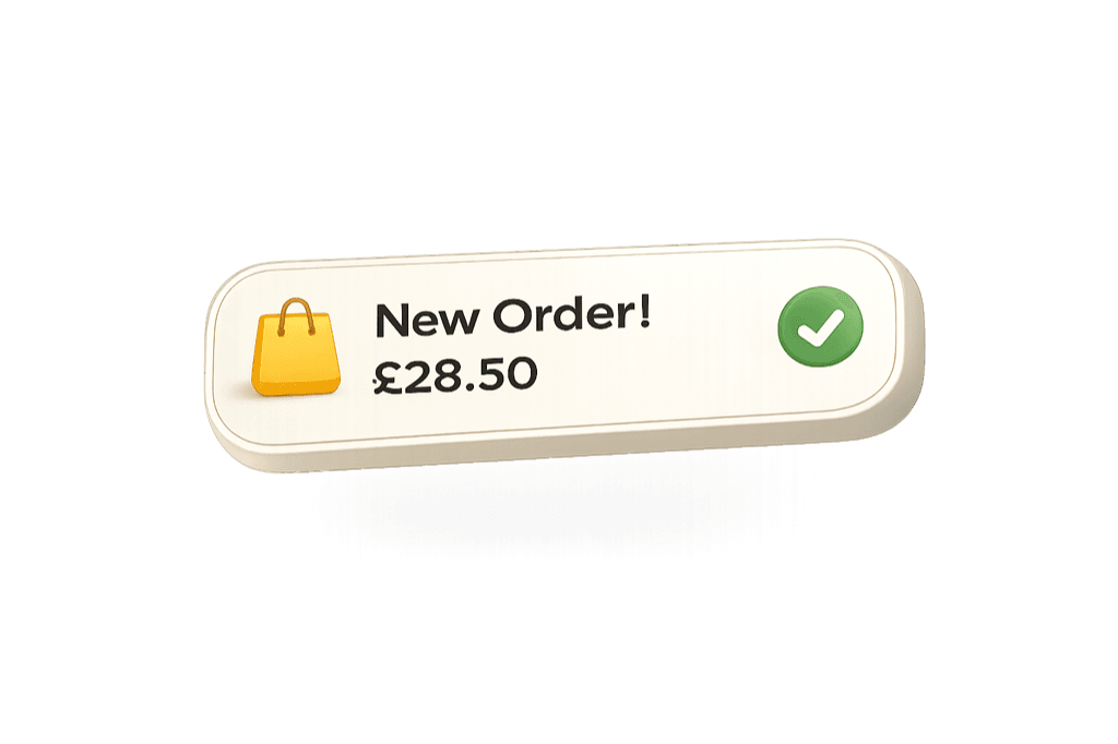 New order notification appearing on a restaurant owner's phone